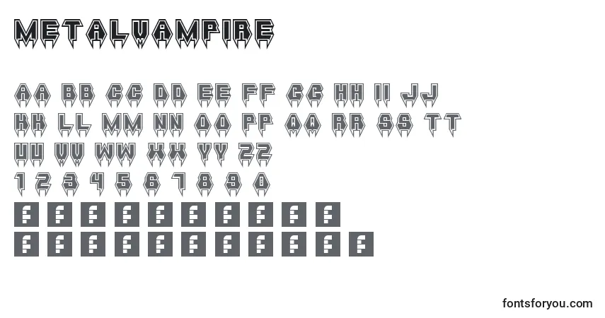 Schriftart MetalVampire – Alphabet, Zahlen, spezielle Symbole