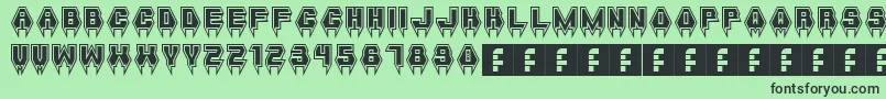 Fonte MetalVampire – fontes pretas em um fundo verde
