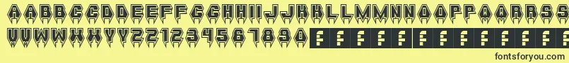 MetalVampire Font – Black Fonts on Yellow Background