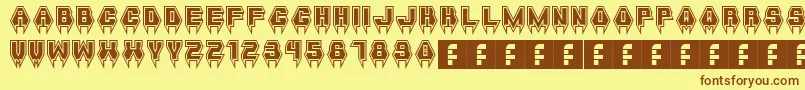 MetalVampire Font – Brown Fonts on Yellow Background