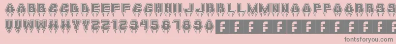 フォントMetalVampire – ピンクの背景に灰色の文字