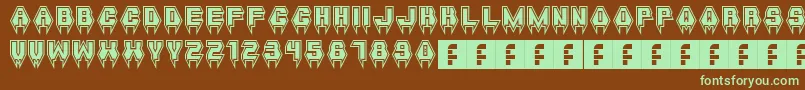 Fonte MetalVampire – fontes verdes em um fundo marrom