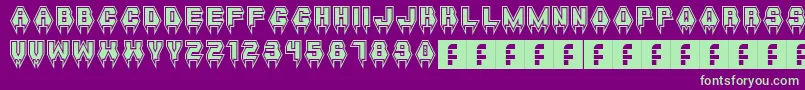 MetalVampire Font – Green Fonts on Purple Background