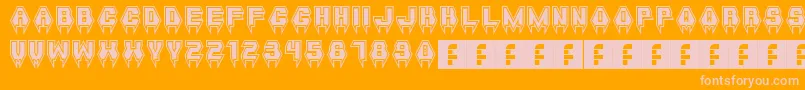 フォントMetalVampire – オレンジの背景にピンクのフォント