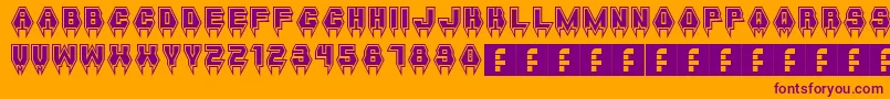 MetalVampire Font – Purple Fonts on Orange Background