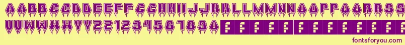 fuente MetalVampire – Fuentes Moradas Sobre Fondo Amarillo