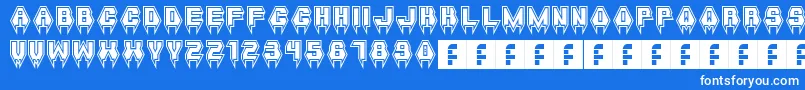MetalVampire Font – White Fonts on Blue Background