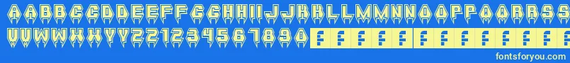 MetalVampire Font – Yellow Fonts on Blue Background