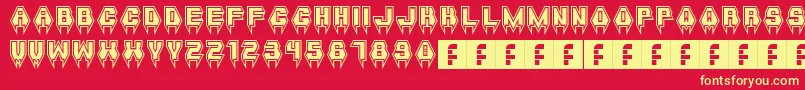 MetalVampire Font – Yellow Fonts on Red Background