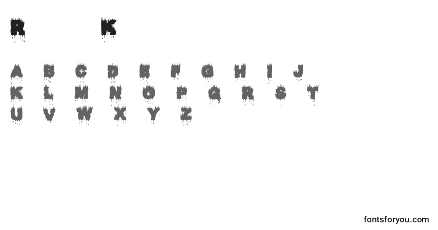 Schriftart Raptor Kill – Alphabet, Zahlen, spezielle Symbole