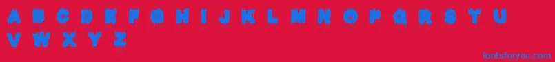 Raptor Kill Font – Blue Fonts on Red Background