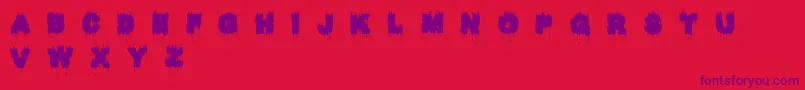 Raptor Kill-Schriftart – Violette Schriften auf rotem Hintergrund