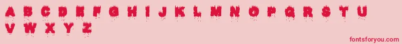 Raptor Kill-Schriftart – Rote Schriften auf rosa Hintergrund