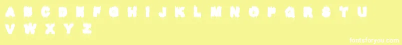 Raptor Kill-Schriftart – Weiße Schriften auf gelbem Hintergrund