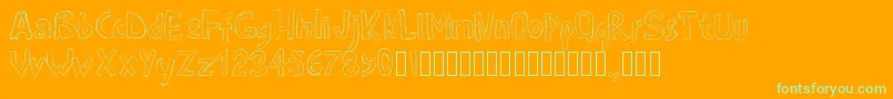 Pwroughs Font – Green Fonts on Orange Background