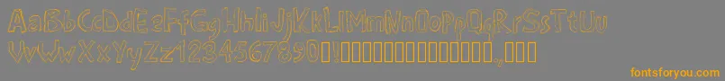 Pwroughs Font – Orange Fonts on Gray Background