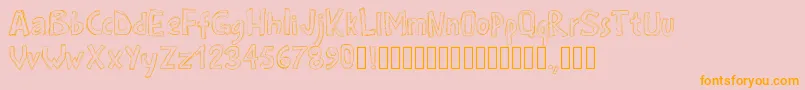 Pwroughs Font – Orange Fonts on Pink Background