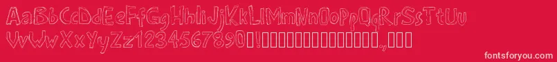 Pwroughs Font – Pink Fonts on Red Background