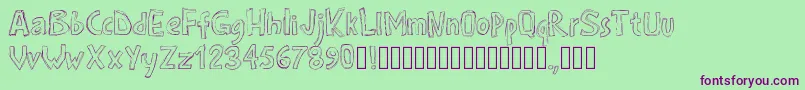 Pwroughs Font – Purple Fonts on Green Background