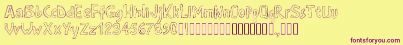 Pwroughs Font – Purple Fonts on Yellow Background