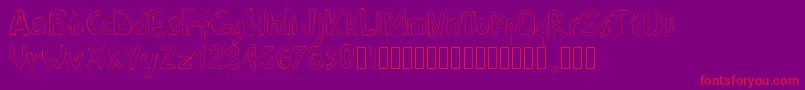 Pwroughs-Schriftart – Rote Schriften auf violettem Hintergrund