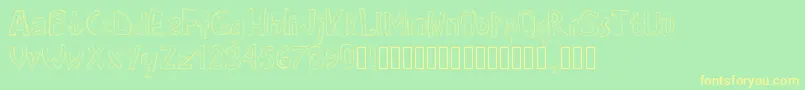 Pwroughs Font – Yellow Fonts on Green Background