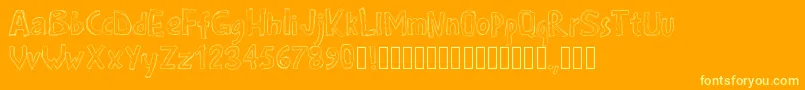 Pwroughs Font – Yellow Fonts on Orange Background