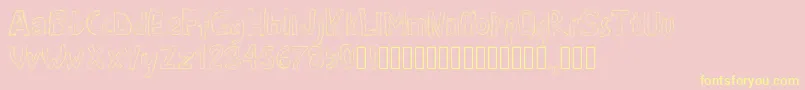Pwroughs Font – Yellow Fonts on Pink Background