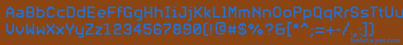 フォントPfvideotextproRegular – 茶色の背景に青い文字