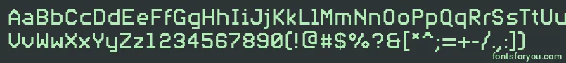 PfvideotextproRegular-Schriftart – Grüne Schriften auf schwarzem Hintergrund