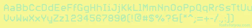 PfvideotextproRegular Font – Green Fonts on Yellow Background