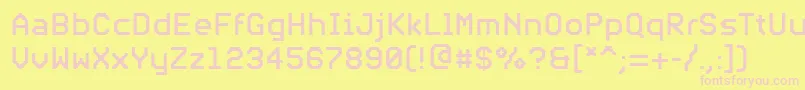 PfvideotextproRegular Font – Pink Fonts on Yellow Background