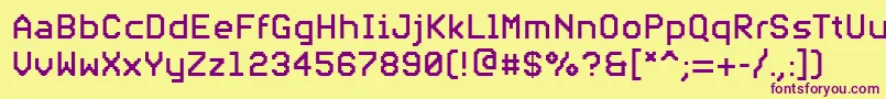フォントPfvideotextproRegular – 紫色のフォント、黄色の背景