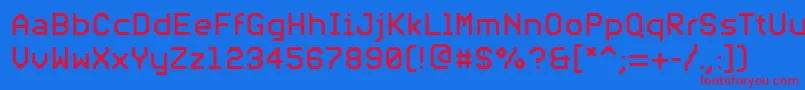 PfvideotextproRegular-fontti – punaiset fontit sinisellä taustalla