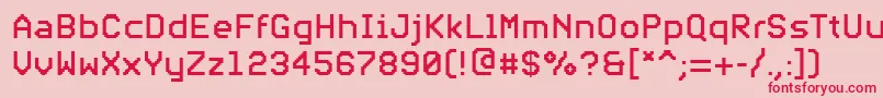 フォントPfvideotextproRegular – ピンクの背景に赤い文字