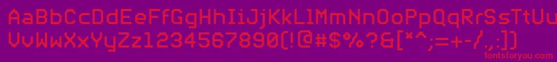 Fonte PfvideotextproRegular – fontes vermelhas em um fundo violeta