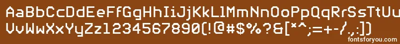 フォントPfvideotextproRegular – 茶色の背景に白い文字