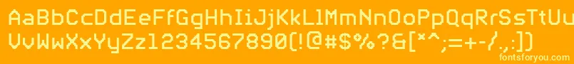 PfvideotextproRegular Font – Yellow Fonts on Orange Background