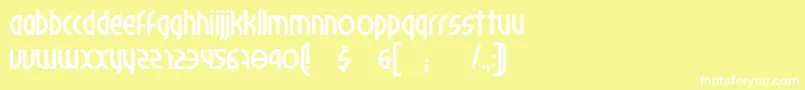 Palomino-Schriftart – Weiße Schriften auf gelbem Hintergrund