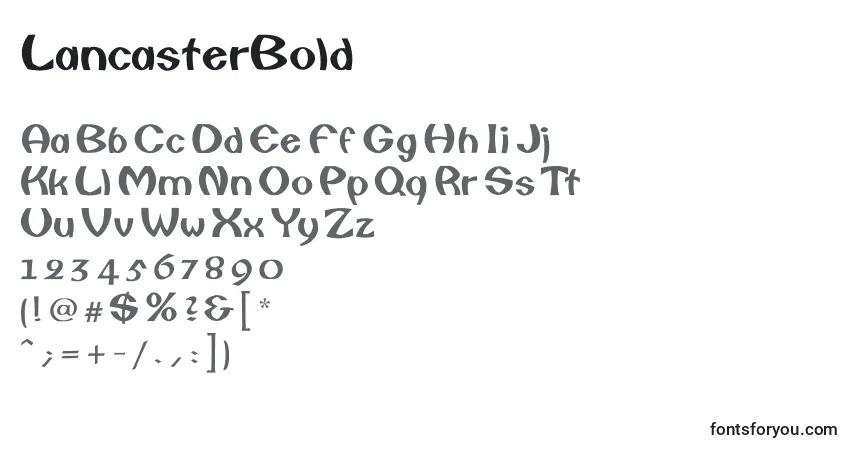 Czcionka LancasterBold – alfabet, cyfry, specjalne znaki