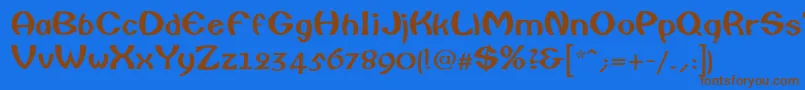 LancasterBold Font – Brown Fonts on Blue Background