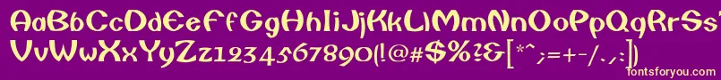 LancasterBold Font – Yellow Fonts on Purple Background