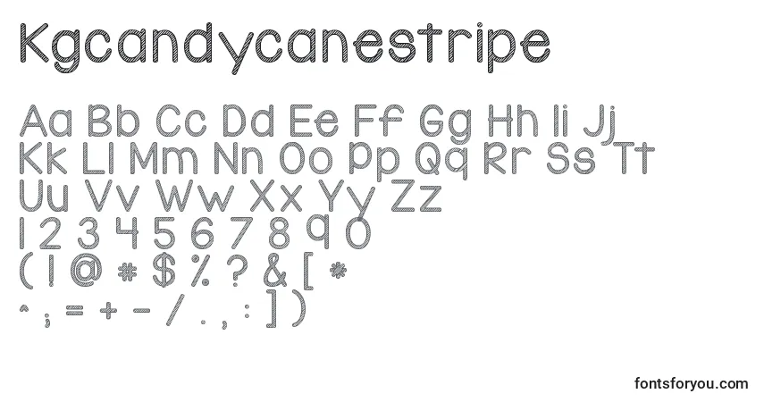 Czcionka Kgcandycanestripe – alfabet, cyfry, specjalne znaki