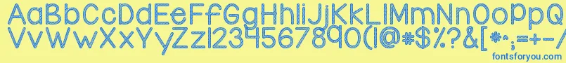 Kgcandycanestripe Font – Blue Fonts on Yellow Background