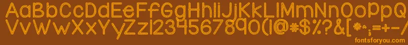 Lisätietoja Kgcandycanestripe-fontista Kgcandycanestripe-fontti – oranssit fontit ruskealla taustalla