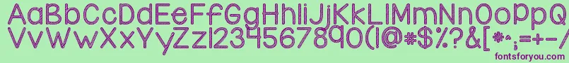 Kgcandycanestripe Font – Purple Fonts on Green Background