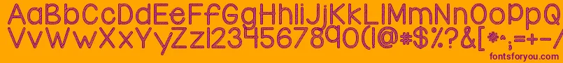 Kgcandycanestripe-fontti – violetit fontit oranssilla taustalla