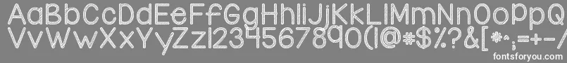 Kgcandycanestripe-Schriftart – Weiße Schriften auf grauem Hintergrund