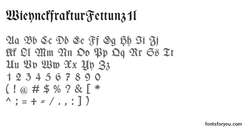 Czcionka WieynckfrakturFettunz1l – alfabet, cyfry, specjalne znaki
