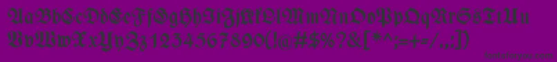 Шрифт WieynckfrakturFettunz1l – чёрные шрифты на фиолетовом фоне